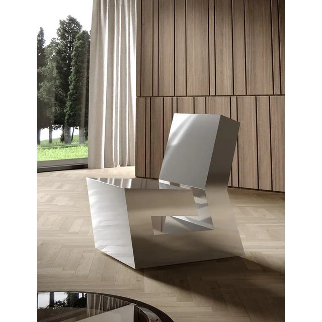 Contemporary Liquid Steel Labirint Lounge Chair by Andrea Giomi For Sale - Image 3 of 6