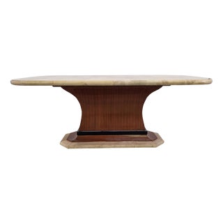 Natural Parchment Table with Rounded Edges, 1980s For Sale