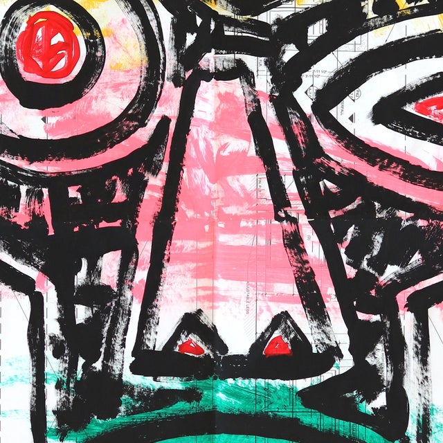 Winking Mask - Original Pop Street Art Acrylic Painting on Architectural Paper by Gary John For Sale In Los Angeles - Image 6 of 6
