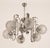 Mid-Century Modern Space Age Polished Chromium with Six Murano-Opaline Glass Globes Chandelier by Mazzega, 1970s For Sale - Image 3 of 5