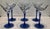 Mid Century French Blue Hand Painted Equestrian Horse Martini Glasses - Set of 6 For Sale - Image 10 of 10