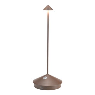Zafferano Pina Pro Rechargeable Indoor/Outdoor Cordless Table Lamp, Rust For Sale