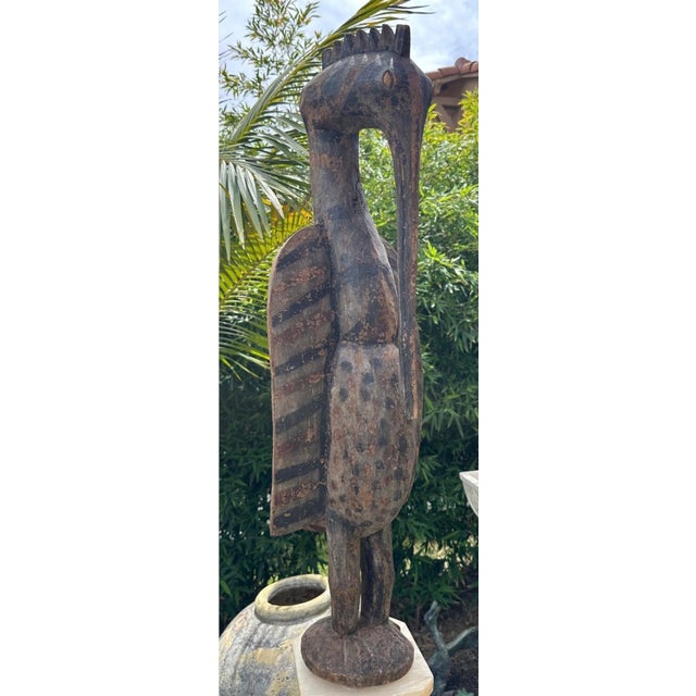Antique Senufo Hornbill Sculpture (Porpianong), Côte D’Ivoire – 40” Tall For Sale - Image 14 of 18