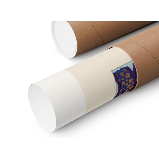 Paint Flower Pattern Pochoir Design, Art Deco Oriental Style, Vintage Art Print Reproduction, 18" × 24" For Sale - Image 7 of 7