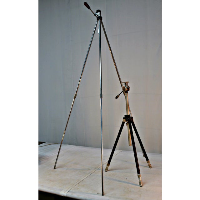 Vintage Adjustable Telescopic Camera Tripod - A Pair For Sale - Image 4 of 7
