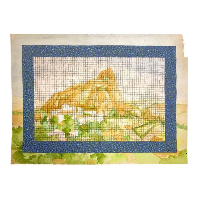 Leo Guida, Landscape, Original Tempera, 1980 For Sale