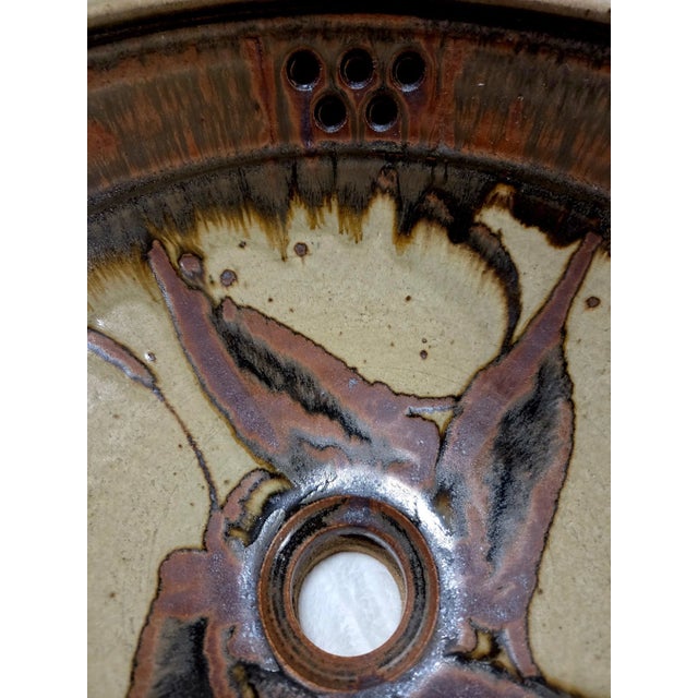 Ceramic Eric Norstad Mid Century Modern Studio Pottery Brown Bathroom Sink Architectural For Sale - Image 7 of 10