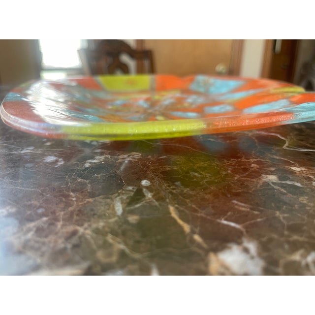 Mid-Century Modern Colorful Bowl by Higgins Art Glass For Sale - Image 3 of 6