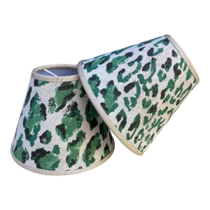 Green Leopard Lampshades
