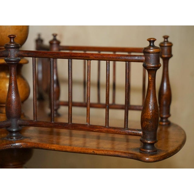 Victorian Burr Walnut Library Revolving Bookcase For Sale - Image 13 of 18