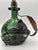 Antique 18th Century Green Glass Bocksbeutel Bottle with Dark Metal Mount and Ring-Shaped Stopper For Sale - Image 5 of 5