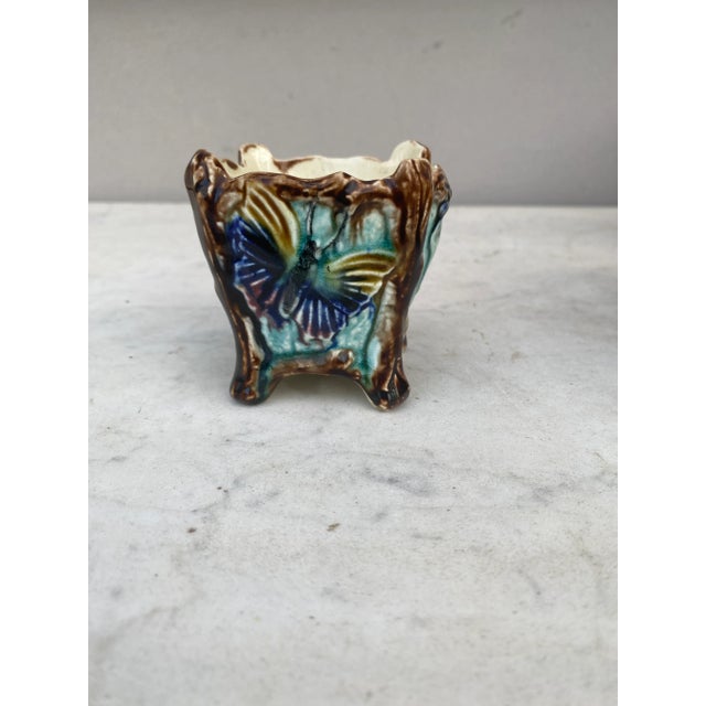 Ceramic Small French Majolica Cache Pot Onnaing, Circa 1890 For Sale - Image 7 of 7