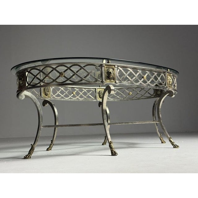 Empire Metal Coffee Table with Glass Top, 1980s For Sale - Image 16 of 18