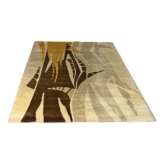 Italian Modern Medium-Pile Rug in Beige and Brown, 1970s For Sale