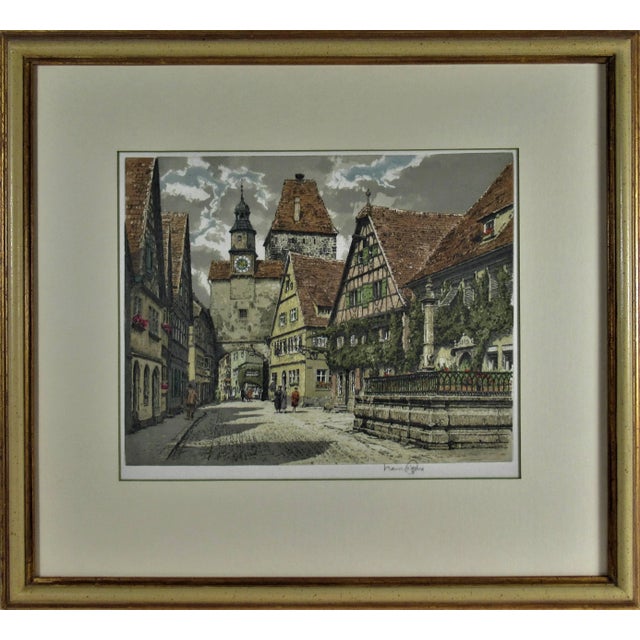 Printmaking Materials Hans Figura, European Village, Circa 1950 For Sale - Image 7 of 7