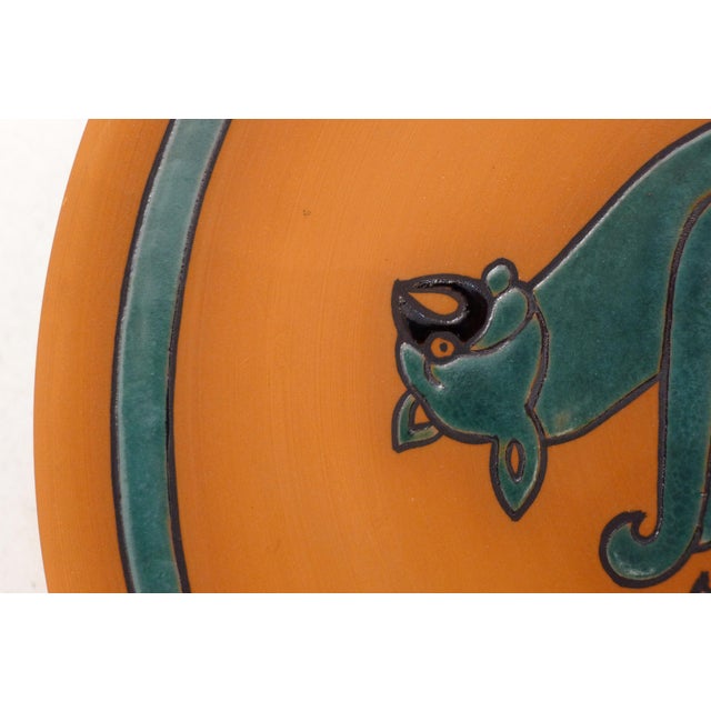 Decorative Griffon Wall Plate in Terracotta and Cloisonné Enamel from Studio Wallada, Spain, 1980s For Sale - Image 9 of 12