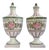 Mid 20th Century Italian Meiselman Imports Hand-Painted Pink & Green Lidded Urns – A Pair For Sale