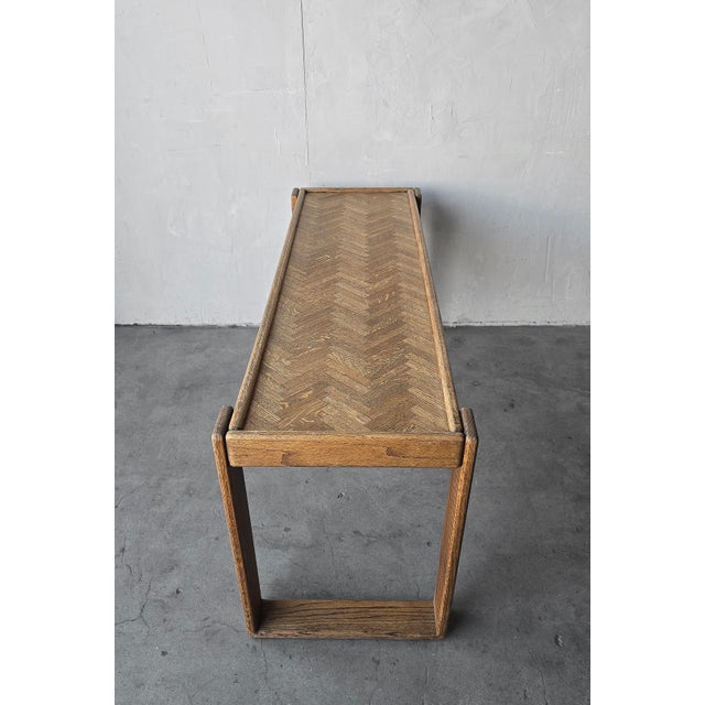 1980s Minimalist Oak Console Table by Lou Hodges For Sale - Image 5 of 7