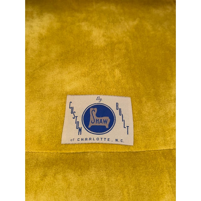 Mid-Century Modern Vintage Mid-Century Retro "Shaw" of Charlotte Yellow Velvet Chairs For Sale - Image 3 of 8