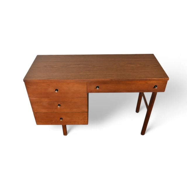 1960s 60s Mid-Century Walnut Writing Desk by Stanley For Sale - Image 5 of 9