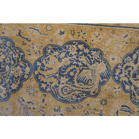 1830s Antique Blue Navy Tribal Geometric Antique Knotted Wool Persian Bakhtiari Rug For Sale - Image 10 of 10