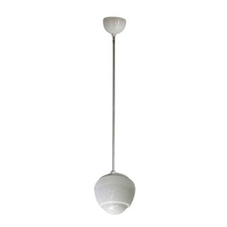 Modern White Opaline Globe Pendant For Sale