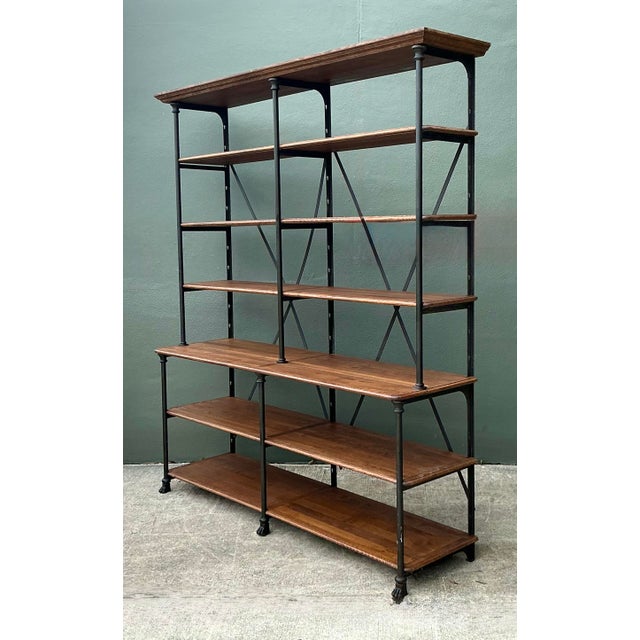 French Vintage French Plank Wood Etagere For Sale - Image 3 of 12