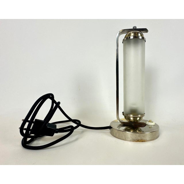 Bauhaus Nickel-Plated Tubular Table Lamp from Elma Weimar, 1930s For Sale - Image 9 of 11