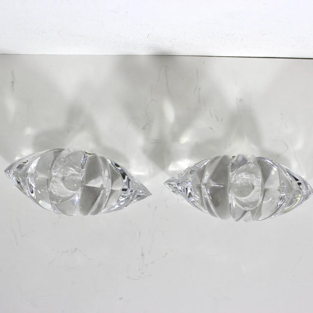 Art Deco Art Deco Crystal Candleholders Flower Shape a Pair For Sale - Image 3 of 8
