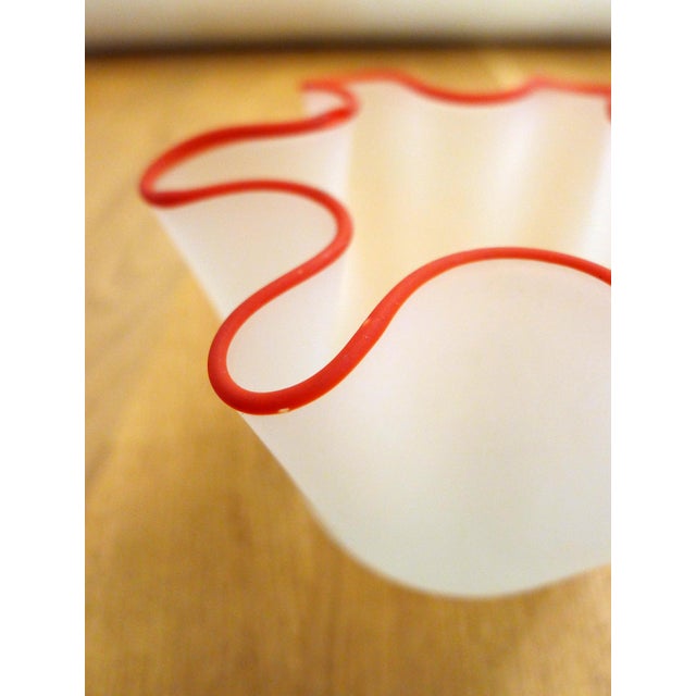 Small Fazzoletto Handkerchief-Shaped Vase in Frosted Glass, 1950s For Sale - Image 6 of 13