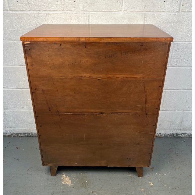 Mid 20th Century Modern Cherry Highboy Dresser by Bassett, Attributed For Sale - Image 12 of 15
