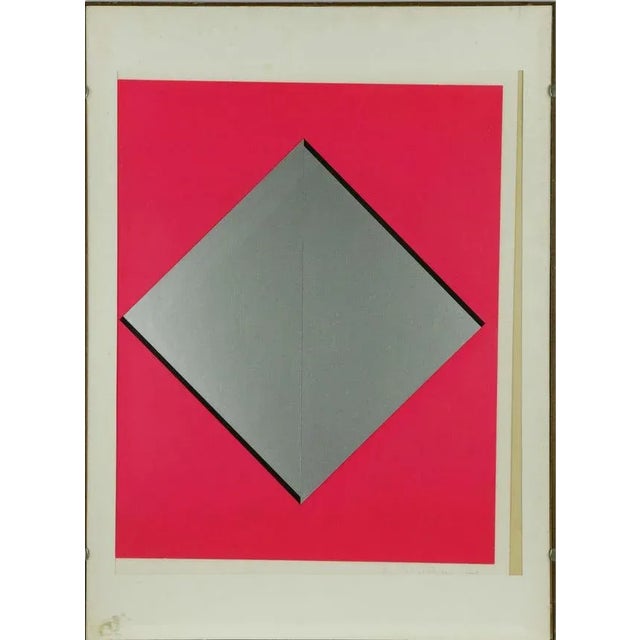 Luigi Corbellini, Gray-Pink, Lithograph, 1970s For Sale - Image 4 of 4