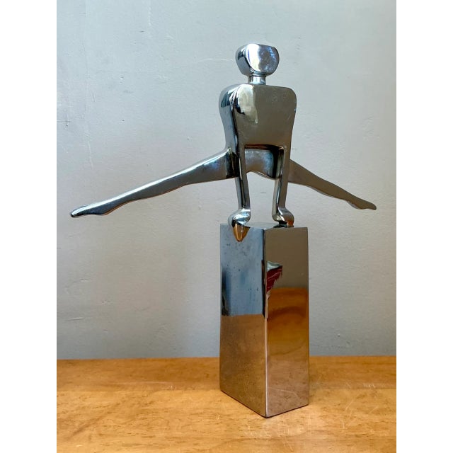 Vintage Chrome Figurative Sculpture For Sale - Image 9 of 12