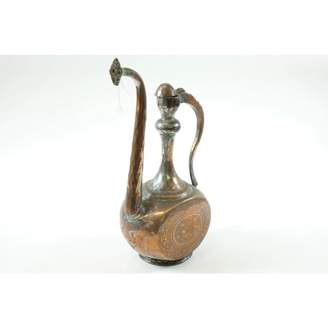 Late 19th Century Antique Copper Middle Eastern/Persian Water Ewer For Sale - Image 5 of 8