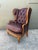 Vintage Tufted Leather Wingback Chair For Sale - Image 4 of 12