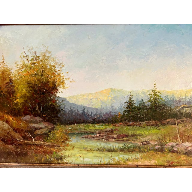 Impressionist oil on canvas landscape painting of the french countryside in a heavy impasto technique. Artist is MaryAnn...