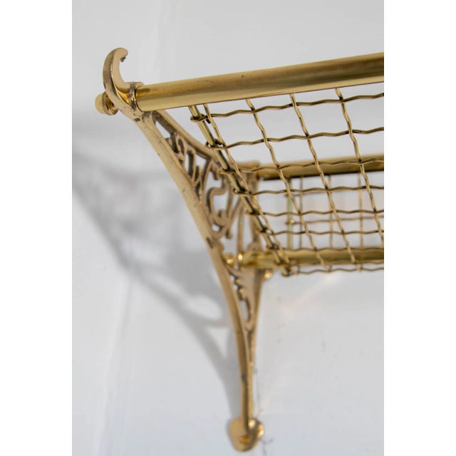 Art Nouveau Polished Brass New South Wales Railroad Train Luggage Rack For Sale - Image 11 of 12