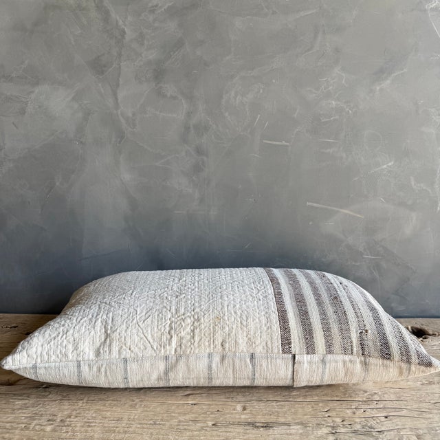 Not Yet Made - Made To Order Vintage Turkish Hemp Rug Pillow 15" X 28" With Down Insert For Sale - Image 5 of 7