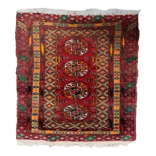 1960s, Handmade Vintage Afghan Ersari Mat 1.5' X 1.6' For Sale