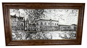 Large Silver Bas Relief of St. Mark's Square, Venice, 1980s