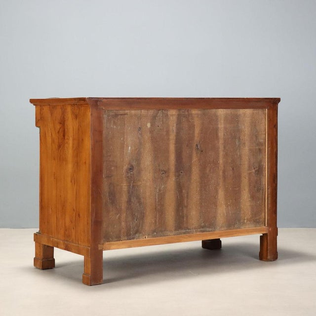 Empire Walnut Chest of Drawers with Brass Inlays For Sale - Image 11 of 12