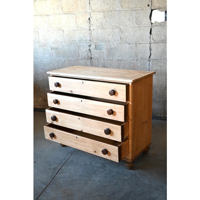 19thC English Pine Chest of Drawers For Sale - Image 4 of 9