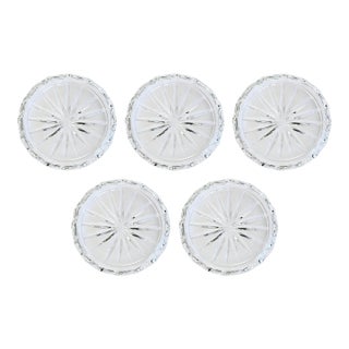 Vintage Waterford "Heritage" Cut Crystal Coasters, S/5 For Sale