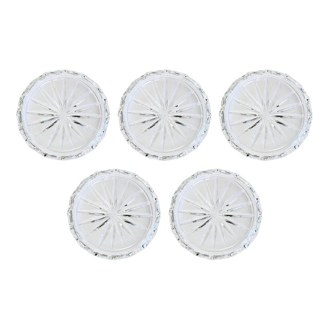 Vintage Waterford "Heritage" Cut Crystal Coasters, S/5 For Sale
