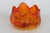 Orange Flower Shaped Glowing Orange Glass Tealight Holder Small Petal Ring Dish 4946b For Sale - Image 8 of 13