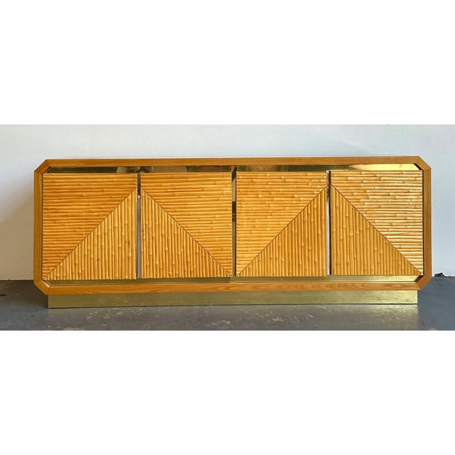 Vintage Geometric Bamboo Credenza For Sale - Image 13 of 15