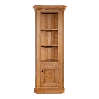 Antique Pine Corner Bookcase For Sale