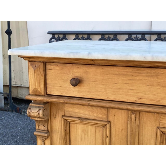 Pine Two Door Marble Top Dresser Base For Sale - Image 4 of 16