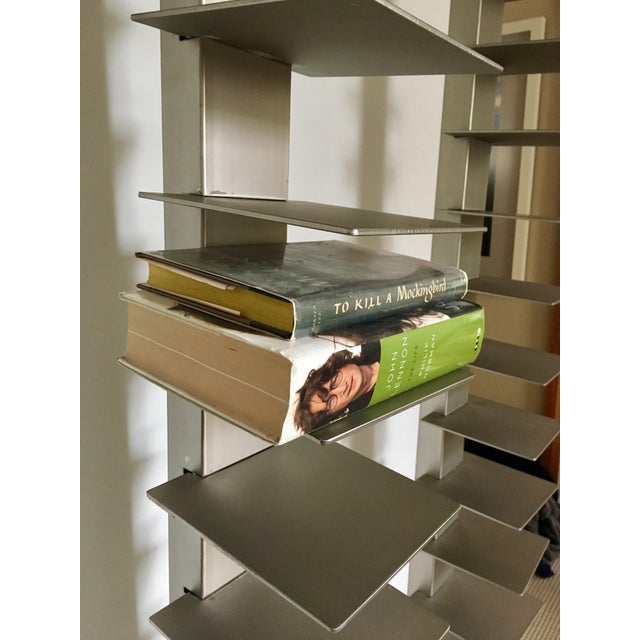 West Elm Metal Vertical Spine Bookcases A Pair Chairish