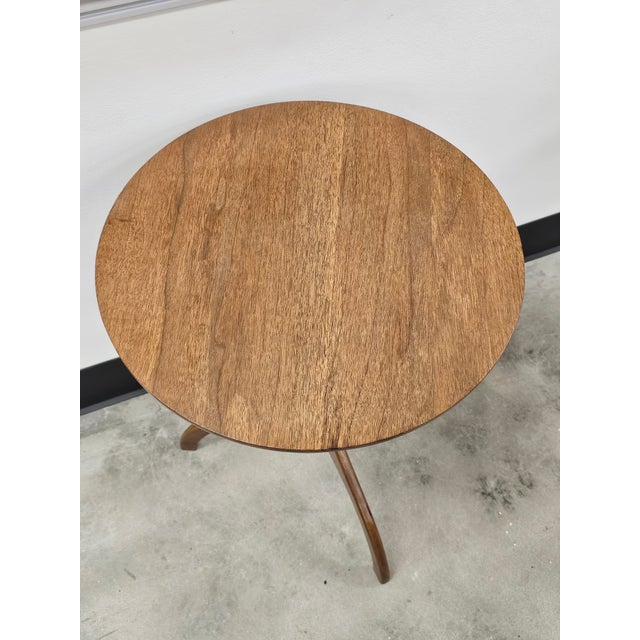 Pair 20th C. Stained Solid Walnut Pedetal Spider Side Tables Candle Stands For Sale - Image 11 of 15